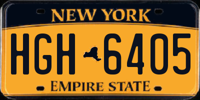 NY license plate HGH6405