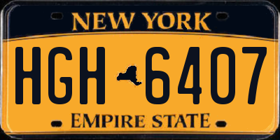 NY license plate HGH6407