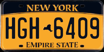 NY license plate HGH6409