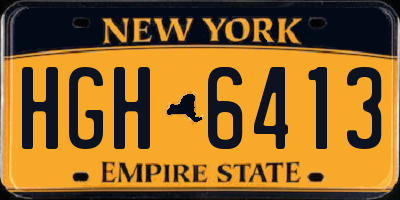NY license plate HGH6413