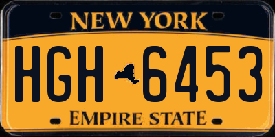 NY license plate HGH6453