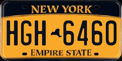 NY license plate HGH6460