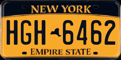NY license plate HGH6462