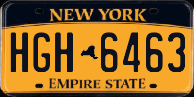 NY license plate HGH6463