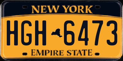 NY license plate HGH6473