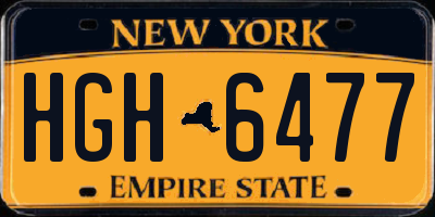 NY license plate HGH6477