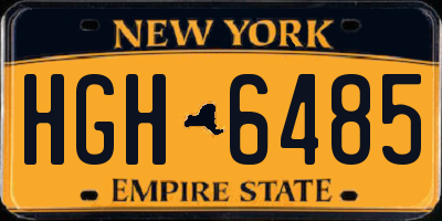NY license plate HGH6485