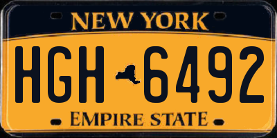 NY license plate HGH6492