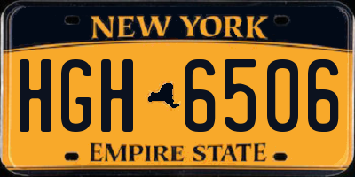 NY license plate HGH6506
