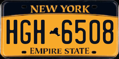 NY license plate HGH6508