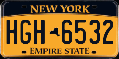 NY license plate HGH6532