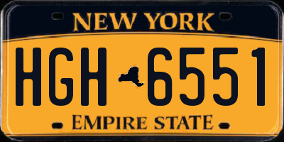 NY license plate HGH6551