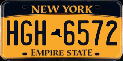 NY license plate HGH6572