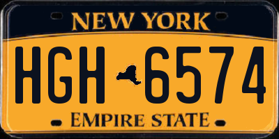NY license plate HGH6574