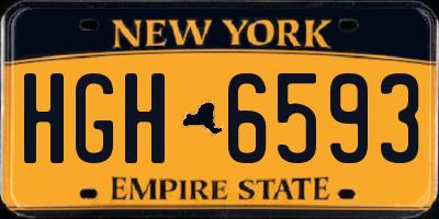 NY license plate HGH6593