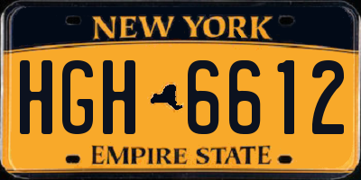 NY license plate HGH6612