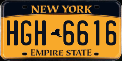NY license plate HGH6616