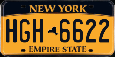 NY license plate HGH6622