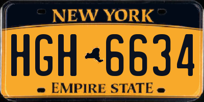NY license plate HGH6634