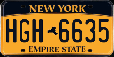 NY license plate HGH6635