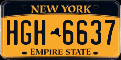 NY license plate HGH6637