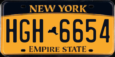 NY license plate HGH6654