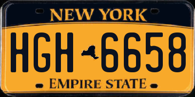 NY license plate HGH6658