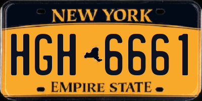 NY license plate HGH6661
