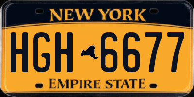 NY license plate HGH6677
