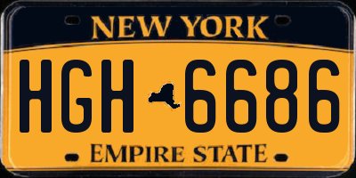 NY license plate HGH6686