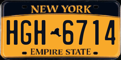 NY license plate HGH6714