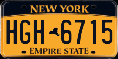 NY license plate HGH6715
