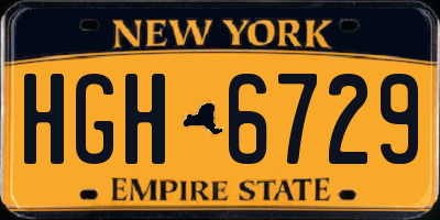 NY license plate HGH6729