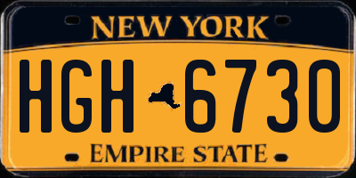 NY license plate HGH6730