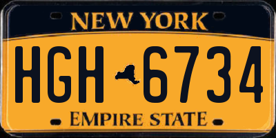 NY license plate HGH6734