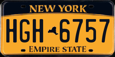 NY license plate HGH6757