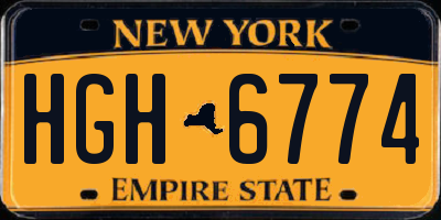 NY license plate HGH6774