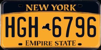 NY license plate HGH6796