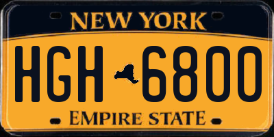 NY license plate HGH6800