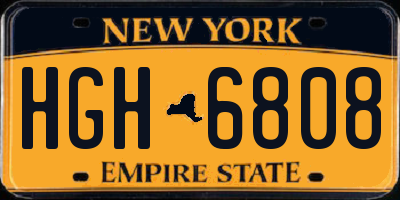 NY license plate HGH6808