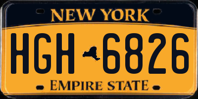 NY license plate HGH6826