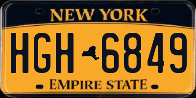 NY license plate HGH6849