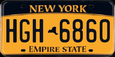 NY license plate HGH6860