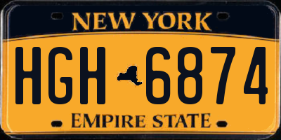 NY license plate HGH6874