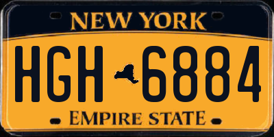 NY license plate HGH6884