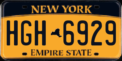 NY license plate HGH6929