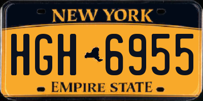 NY license plate HGH6955