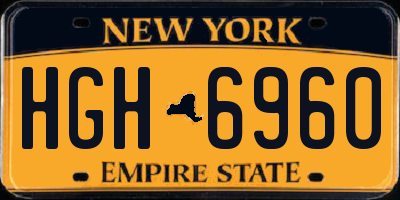 NY license plate HGH6960