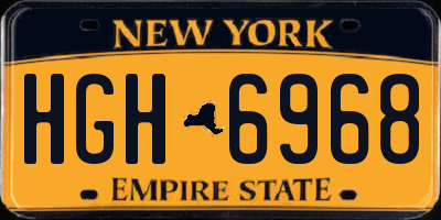 NY license plate HGH6968