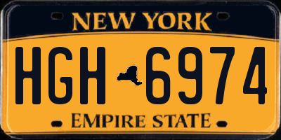 NY license plate HGH6974